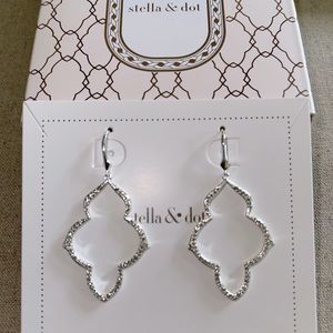 Stella & Dot Pave Arabesque Chandeliers - Silver